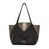 Shopping Bag braun metallic titan Ledertasche mit Henkel vo ninok, handgefertigt in Deutschland