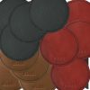 Untersetzer 4 Stück aus leder handmade rund gruen roit cognac braun