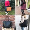Ledertasche cognac braun, schwarz, gruen, bordeaux vintage. Große Henkel und Umhängetasche. Schultertasche für Damen und Herren.