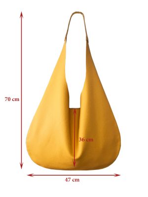 Ledertasche gelb Shopper Hobo Bag Schultertasche für Damen Sommertasche. Handgefertigte Leder Shopper Tasche.