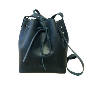 Blaue Umhängetasche Leder Bucket Bag für Damen. Ledertasche dunkelblau mittelgroß Crossbody bag.