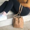 Damen Umhängetasche beige Ledertasche nature. Bucket Bag crossbody bag vintage und handgemacht