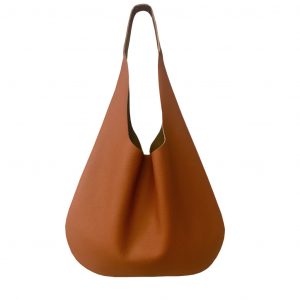 Hobo Bag cognac braun matt genarbtes Leder. Damen Schultertasche mit Henkel. Handgefertigte Ledertasche für Damen. Braune Tasche Shopper.