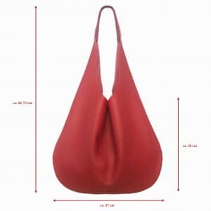 Hobo Bag rot Ledertasche groß mit Henkel. Mit Innenfach. Verschluss nach Wahl: ohne Verschluss, mit Magnet, Druckknopf oder Reißverschluss. Handgefertigte Ledertasche.
